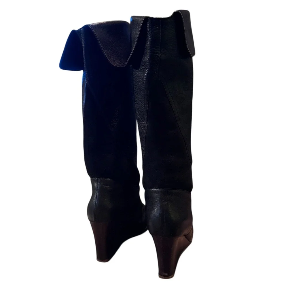 Authentic Ugg Australia Ravenna‎ black knee high weddge heel Boot Size 9